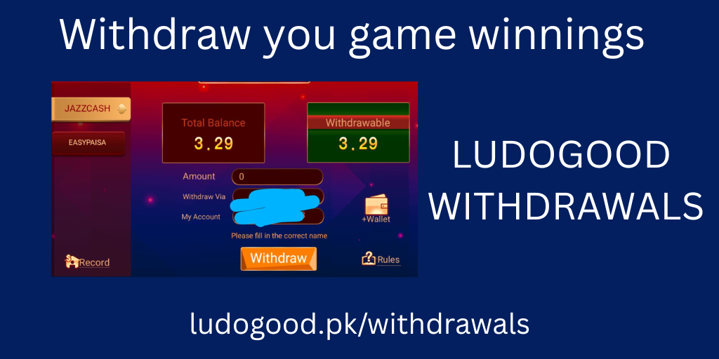 Withdrawing Money from Ludogood | EasyPaisa & JazzCash 1 ludogood withdrawals